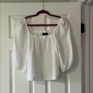 Sanctuary White Blouse with Puff Sleeves